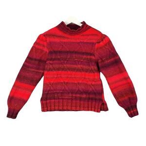 BIANCA G. Turtleneck Balloon Sleeve Sweater Womens SZ M Italian Wool Chunky Knit